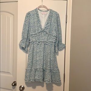 Pink Lily Ruffle Floral Dress